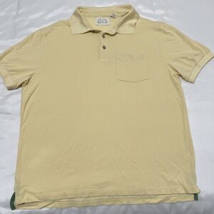 Bamboo Cotton Polo Shirt Mens XL Butter Yellow Pocket Performance Golf